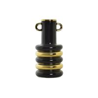 Vaas DKD Home Decor Porselein Zwart Gouden Tweekleurig Modern 15 x 15 x 29 cm