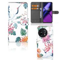 OnePlus 11 | Telefoonhoesje | Met pasjeshouder | Bird Flowers