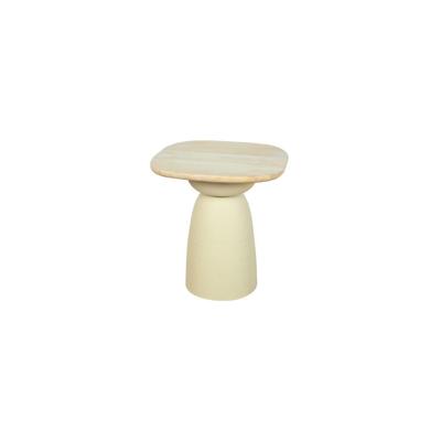 Tower Living Bijzettafel 'Barza' Mangohout, 45 x 45cm, kleur Off White