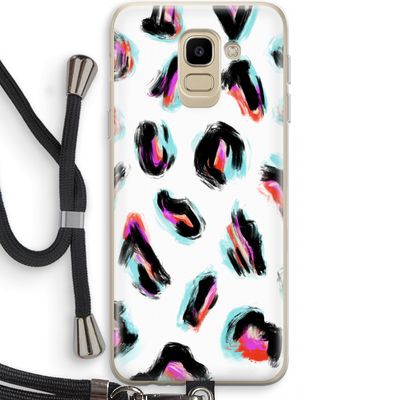 Cheetah color: Samsung Galaxy J6 (2018) Transparant Hoesje met koord