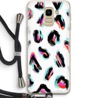 Cheetah color: Samsung Galaxy J6 (2018) Transparant Hoesje met koord