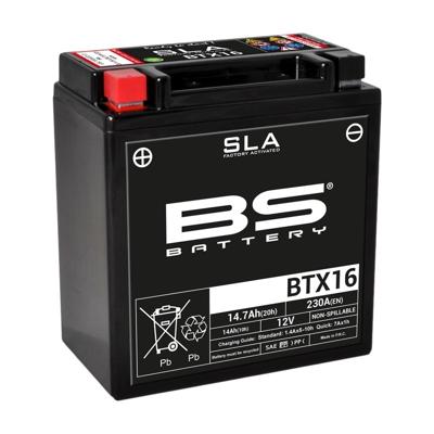 BS BATTERY Batterij gesloten onderhoudsvrij, Batterijen voor motor & scooter, BTX16 SLA
