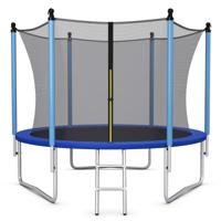 Ø 305 cm Trampoline Recreatietrampoline met Veiligheidsnet Zwart + Blauw