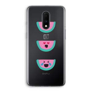 Smiley watermeloen: OnePlus 7 Transparant Hoesje