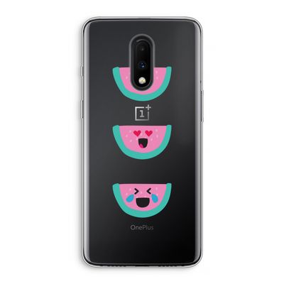Smiley watermeloen: OnePlus 7 Transparant Hoesje
