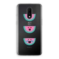 Smiley watermeloen: OnePlus 7 Transparant Hoesje