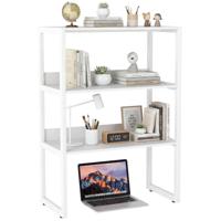 Bureaurek Boekenrek met 3 Planken Valbeveiliging en Verstelbare Voetkussens Klein Opbergrek met 2 Kantelbeveiligingen