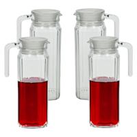 Luminarc Waterkan met deksel - 1x - 1,1 Liter - glas - schenkkan - waterkaraf - Limonadekan