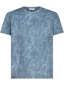 ETRO t-shirt en coton à imprimé cachemire - Bleu