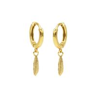 Karma Oorringen Hinged Hoops Feather Goud