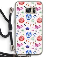 Bloemetjes: Samsung Galaxy S7 Transparant Hoesje met koord