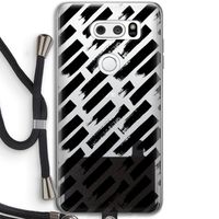 Zwarte vegen: LG V30 Transparant Hoesje met koord