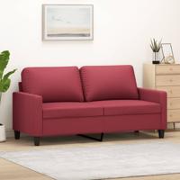Tweezitsbank 140 cm kunstleer wijnrood
