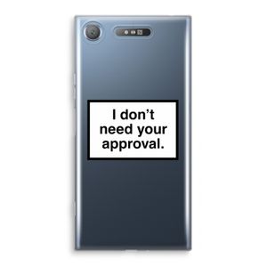 Don't need approval: Sony Xperia XZ1 Transparant Hoesje