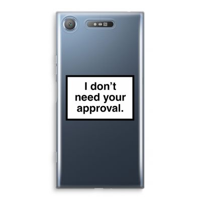 Don't need approval: Sony Xperia XZ1 Transparant Hoesje