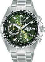 Lorus RM355HX9 Horloge Chronograaf staal zilverkleurig-groen 44 mm - thumbnail