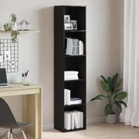 Boekenkast Zwart Eiken 40x30x189 cm Engineered Wood
