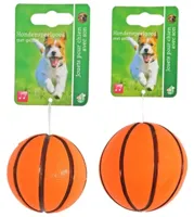 Boon piepende basketbal hondenspeeltje oranje 6cm