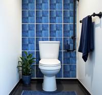 Tegelstickers badkamer marineblauw vierkant motief