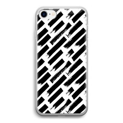 Zwarte vegen: iPhone SE 2020 Transparant Hoesje