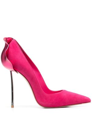 Le Silla escarpins Petalo 120 mm en daim - Rose