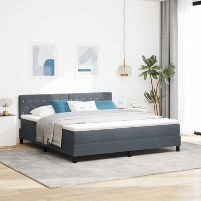 Boxspringbed met matras en LED fluweel donkergrijs 180x200 cm