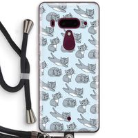 Poezen: HTC U12+ Transparant Hoesje met koord