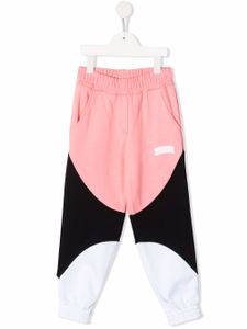 MSGM Kids pantalon de jogging colour block - Rose