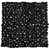 MSV Douche/bad anti-slip mat - badkamer - pvc - zwart - 53 x 53 cm - Badmatjes - thumbnail