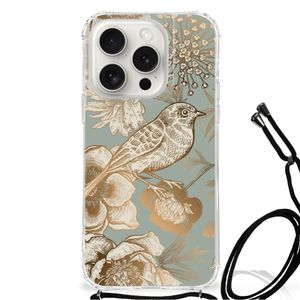 Case voor iPhone 15 Pro Vintage Bird Flowers