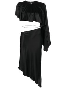 Materiel robe en soie à design asymétrique - Noir