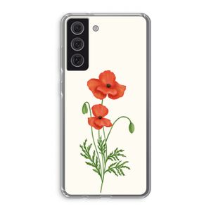 Red poppy: Samsung Galaxy S21 FE Transparant Hoesje