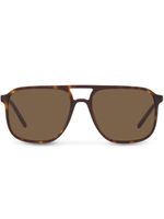 Dolce & Gabbana Eyewear lunettes de soleil oversize à logo imprimé - Marron - thumbnail