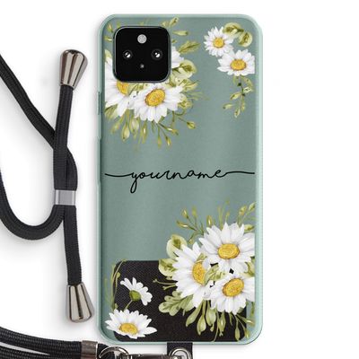 Daisies: Pixel 5a 5G Transparant Hoesje met koord