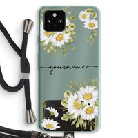 Daisies: Pixel 5a 5G Transparant Hoesje met koord Daisies: Pixel 5a 5G Transparant Hoesje met koord