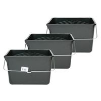 3x stuks verfemmers/schoonmaakemmers grijs 8 liter
