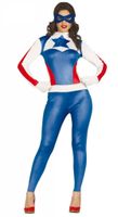 Superhelden kostuum jumpsuit vrouw - thumbnail