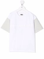 MM6 Maison Margiela Kids t-shirt à manches contrastantes - Blanc