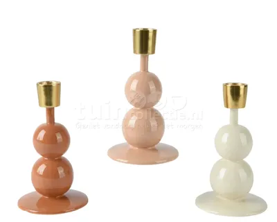 Kandelaar Metaal Bollen 15cm Assorti 1st