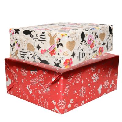 Luxe Kerst inpakpapier - cadeaupapier - 2 verschillende prints - 6x rollen - 250 x 70 cm