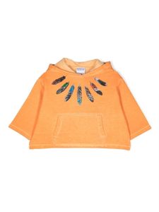 Marcelo Burlon County Of Milan Kids hoodie à imprimé plumes - Orange