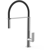 Keukenkraan Tres Max | Opbouw | 360° Draaibaar | Uitrekbare sproeier | Mengkraan | 1-hendel | Rond | Chroom