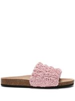 JW Anderson Claquettes Popcorn en cuir - Rose