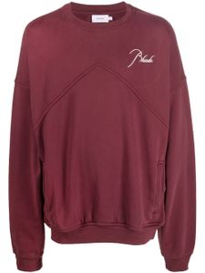 RHUDE pull en coton à logo brodé - Rouge