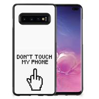 Samsung Galaxy S10+ | TPU Hoesje | Finger Don't Touch My Phone Samsung Galaxy S10+ | TPU Hoesje | Finger Don't Touch My Phone