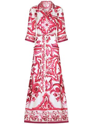 Dolce & Gabbana cape ceinturée à imprimé graphique - Rose