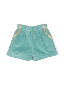 Louise Misha short Virginiaà fleurs brodées - Bleu