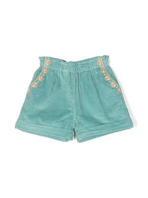 Louise Misha short Virginiaà fleurs brodées - Bleu