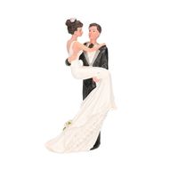 Romantische bruidstaartdecoratie 10cm   - - thumbnail