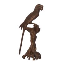 A BRONZE SCULPTURE OF A MACAW